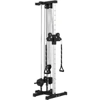 Novzep Kraftstation höhenverstellbar 25-165 cm mit Dual-Pulley-Systemen Adaptern 62 x 60 x 200 cm Schwarz