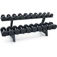 PH Fitness PolyurethanKurzhantel-Set mit Rack und Edelstahl-Griff – rutschfest, ideal für Krafttraining und Home Gym