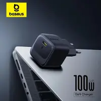 Baseus 100W GaN Schnellladegerät USB-C für Laptop Handy - Schwarz 2m-Kabel