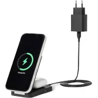 Amazon Basics A. Basics MagSafe-Kompatible 2-in-1-Schnellladestation, max. 25W, Qi 2.2-Zertifi