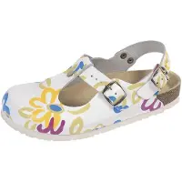 WEEGER Wörishofer -Clog m. Fersenriemen Weiss-bunt Gr. 38
