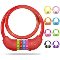 Benza Ibenzoa Kinder-Zahlenschloss – 4-stelliges, buntes Kabelschloss 650 mm, Stahlkabel mit 10 mm PVC-Schutz für Kinderfahrrad, Laufrad & Scooter