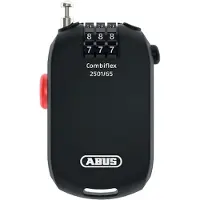 ABUS Spezialschloss Combiflex 2501/65 - Geeignet als Gepäcksicherung, Skischloss, Helmsicherung - 65 cm Stahlkabel - mit Zahlencode - Schwarz