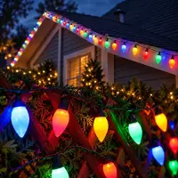 Rosikey 7M Bunt LED Lichterketten Innen Außen, Weihnachten Deko Weihnachtsbaum Kugeln Lichterkette Batterie Betrieben mit Timer Dimmbar Fernbedienung