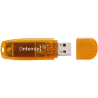 Intenso USB 2.0 Stick 64GB, Rainbow Line, orange (R) 28MB/s, (W) 6.5MB/s, Retail-Blister
