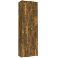 Décoshop26 - Büroschrank mit 5 Fächern und zwei Türen Farbe: geräucherte Eiche 60 x 32 x 190 cm braunes Holzwerkstoff DEC024462 DEC024462