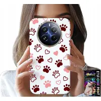 Inny producent Hülle für Realme 12 Pro+ - Pfotenabdrücke auf weißem Hintergrund, Hund, Katze, Bär
