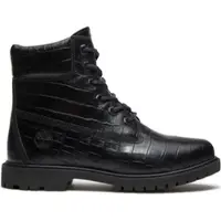 Timberland Damen Premium 6 Inch Schnürboots Black Full Grain-Schuhgröße 38