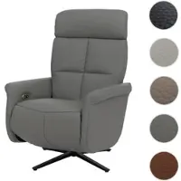 Mendler Relaxsessel HWC-L10, TV-Sessel Liegesessel, Liegefunktion drehbar, elektrisch verstellbar grau