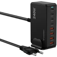 Wozinsky Stacja ładująca WSL-240 GaN QC3 - 200W - czarna