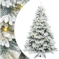 vidaXL Künstlicher Weihnachtsbaum mit 300 LEDs Weiß 240 cm PE und PVC