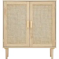 OEM Rotan Kast - Natuurlijke Afwerking mit 2 Magnetischen Türen und Verstellbaren Planken, Ideal für Eingangsbereiche, Wohnzonen und Küchen