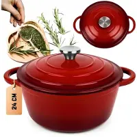 Hage Gusseisen-Topf emailliert 24 cm 4 l, Rot