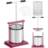 Royal Catering Manuelle Fruchtpresse, Weinpresse, 12 l + 5 Beutel