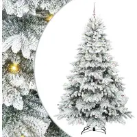 vidaXL Künstlicher Weihnachtsbaum mit 300 LEDs Grün 210 cm PE und PVC 3397629