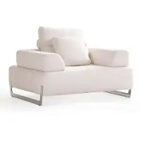 Xl Moebel Gmbh Weißer Polstersessel Metallfüße Wohnzimmer Stoffsessel Relaxsessel