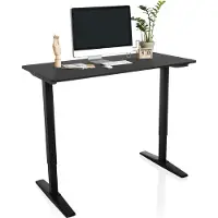 Hjh OFFICE Elektrisch höhenverstellbarer Schreibtisch STAND CARBON Computertisch höhenverstellbar 75.0 - 120.0 x 120.0 x 60.0 cm
