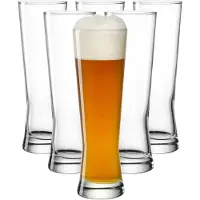 Leonardo Bierglas "Weizenbiergläser Grano 500 ml 6er Set transparent", bunt (transparent), B:8,5cm H:25,6cm Ø:8,5cm, Glas, Trinkgefäße, Bierglas, Spülmaschinenfest