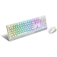 MSI S11-04DE305-CLA, Kabelgebunden, USB, Mechanischer Switch, QWERTZ, RGB-LED, Weiß