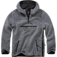 Brandit Kapuzenpullover "Teddyfleece", Herren, Gr. 3XL, grau (anthrazit), Obermaterial: 100% Polyester PES., Pullover Kapuzenpullover