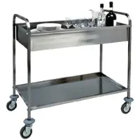 Virtus Abräumwagen mit 1 Wanne 900x500x150 mm und 1 Zwischenboden 900x500 mm (IFI0012/F)