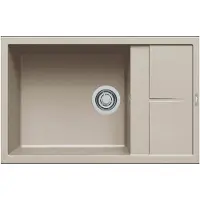 Elleci Spüle Unico 310 LKU31095 1 Becken Mit Reversiblem Abtropfbereich Übertisch 78x50 Cm Keratek Champagne 95