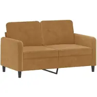 vidaXL 3-tlg. Sofagarnitur mit Kissen Braun Samt