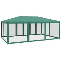 vidaXL Partyzelt mit 10 Mesh-Seitenteilen Grün 6x4 m HDPE