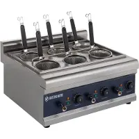 GastroHero Elektrischer Nudelkocher – 6 Siebe, 24,75 L Kapazität, Edelstahlgehäuse, leistungsstark & energieeffizient für Profiküchen
