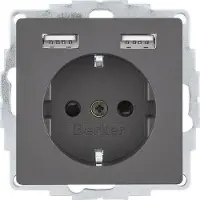 Berker SSD MIT 2X USB 2,4A SCHWARZ MA (48036085 Q.X)