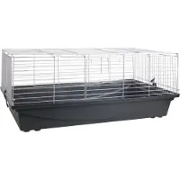 Flamingo Kleintierkäfig Eppo – Silber/Schwarz, XL (100 cm) | Geräumiger & robust