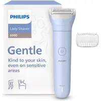 Philips 6000 series Lady Shaver Series 6000 BRL127/00 Kabelloser Rasierer, nass und trocken, Folienschaber, 1 Kopf/Köpfe, Blau, Anti-Rutsch-Griff, Akku, Integrierte Batterie
