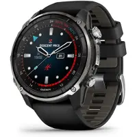 Garmin Descent Mk3i, 51 mm, Titan-Silber/Schwarz, mit schwarzem Silikonarmband
