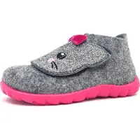 Superfit Hausschuh Textil Happy Kinderschuhe Hausschuh Grau Freizeit