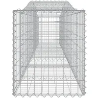 vidaXL Gabione mit Hochbogen 400x50x60/80 cm Verzinktes Eisen
