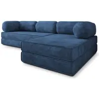 Masseno Ecksofa ETERA mit Schlaffunktion, Modulares Schlafsofa aus Schaumstoff, Klappbares Bodensofa - Blau, POSO 05