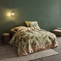 Fleuresse Mako-Satin Bettwäsche Bed Art S Calma salbei 155x220 cm + 80x80 cm - grün