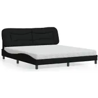 vidaXL Bett mit Matratze "Hvar" Schwarz 180x200 cm Stoff