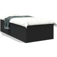 vidaXL Bettgestell Schwarz 90x200 cm Holzwerkstoff