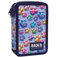Derform Federmäppchen 3 Fächer - Mäppchen für Mädchen - Federmappe 3-Fach Federtasche Gefüllte Schüleretui Schulmäppchen - Pfötchen