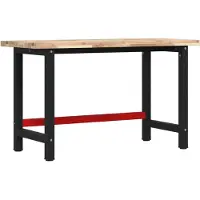 vidaXL Werkbank 140x60x83 cm Massivholz Akazie Rechteckig