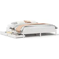vidaXL Massivholzbett ohne Matratze Weiß 180x200 cm Kiefernholz