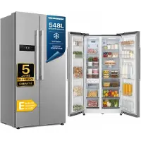 Heinner HSBS-M548NFINVXE++ Side-by-Side 548 L, No Frost, Inverter, Edelstahl,