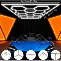 StarTech.com LED-Garagenbeleuchtung - Sechsecklampe mit 14 Feldern und Rahmen - Deckenmontage - Plug-in - Hohe Helligkeit - Industriell - Nicht dimmbar