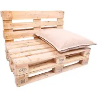 TexDeko Cord halbes Palettenkissen 60x80x18 cm-Weicher Cordstoff, wasserabweisend, UV-beständig, waschbarer Bezug, Indoor & Outdoor – Beige