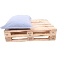TexDeko Cord halbes Palettenkissen 60x80x18 cm-Weicher Cordstoff, wasserabweisend, UV-beständig, waschbarer Bezug, Indoor & Outdoor- Babyblau