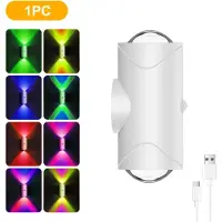 StarTech.com Aufladbare LED-Nachtleuchte - LED-Wandlampe - Bewegungssensor - Dimmbar - Magnetisch - RGB-Verlaufslicht - Weiß, 1 Stück