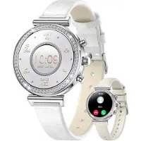 Lige Elegante Smartwatch Damen mit Telefonfunktion 2026 Silber rund Fitnessuhr mit Herzfrequenz für Android und Apple Geräte wasserdicht mit Armbandwechsel