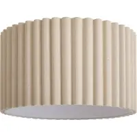 QAZQA Japandi Leinen-Lampenschirm Beige 35/35/20 - Scalloped Single