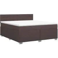 vidaXL Boxspringbett mit Matratze Dunkelbraun 140 x 200 cm Stoff